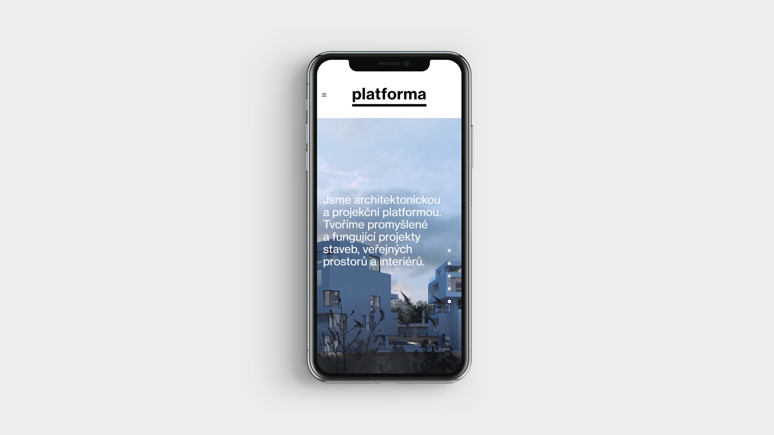 mobilní verze platforma architekti